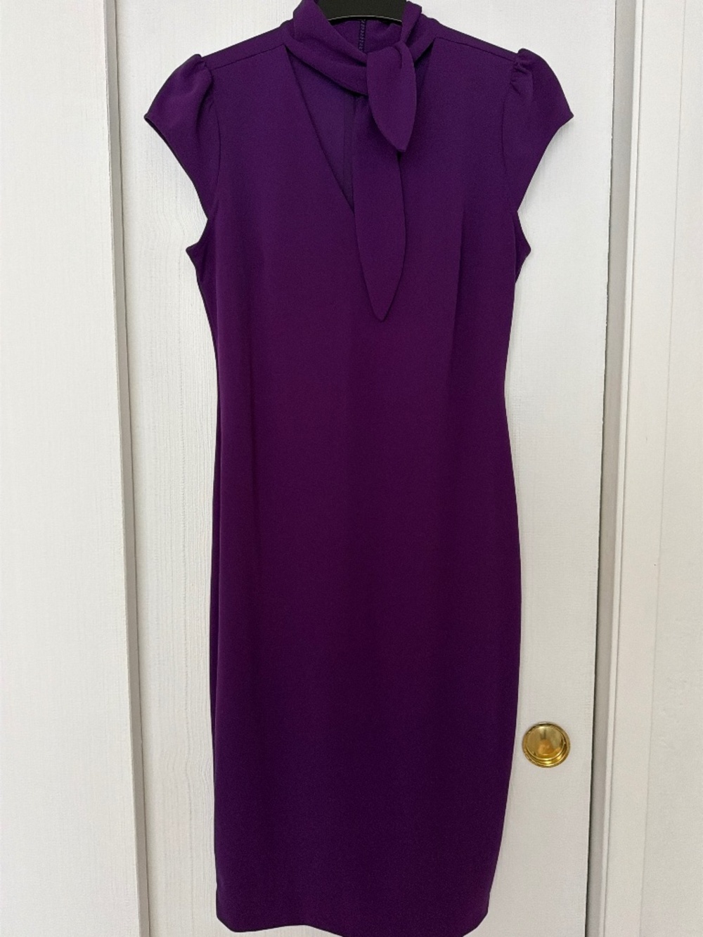 New York & Company Purple Tie-Neck Dress – Size M – NWT 💜